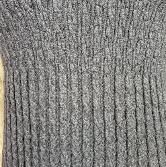 Maple Anthropologie Women's Sz XS Sweater Dress Gray Stretch Angora Cable Knit N - Picture 9 of 9
